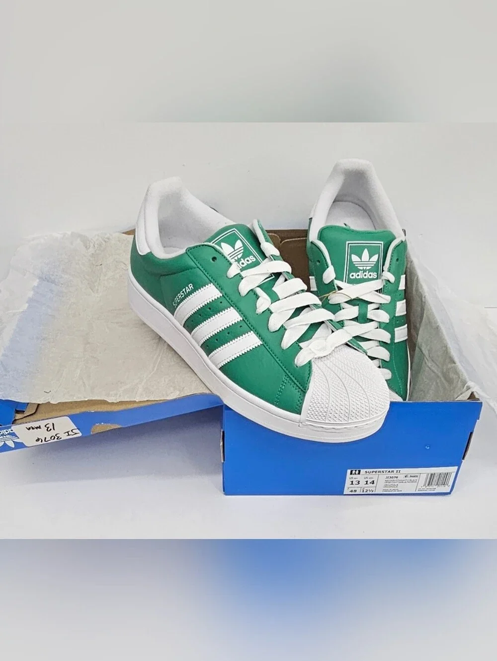 Adidas Originals Superstar II Court Green White Black Men's Size 13 NIB JI3076